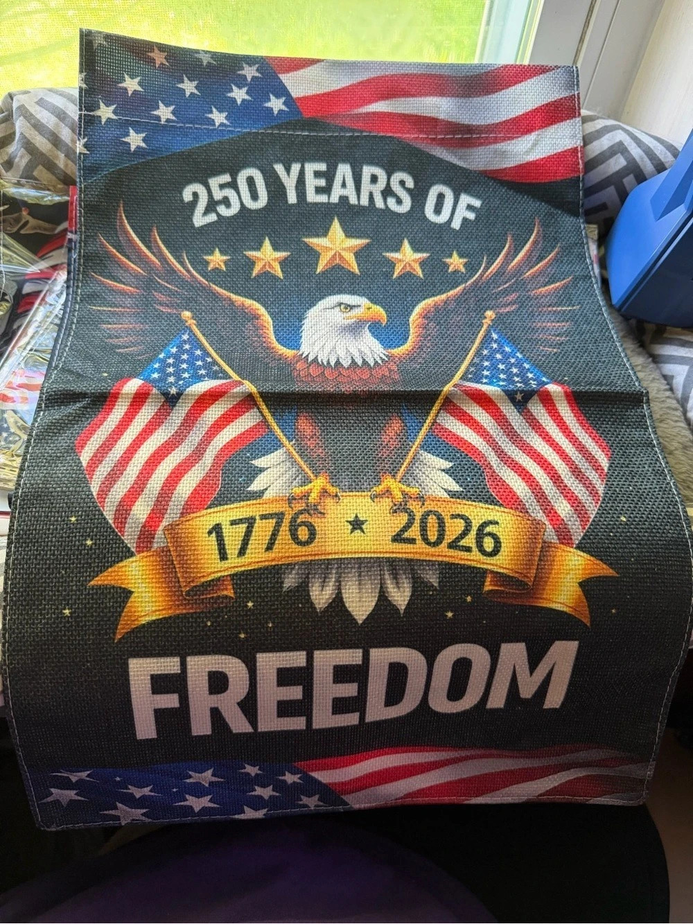 250 Years of Freedom Eagle Flag Patriotic Decor